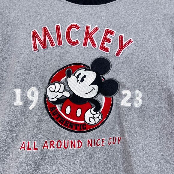 Disney Store Exclusive Mickey Mouse Fleece Sweatshirt Gray VTG 90s Mens Small - Picture 3 of 6